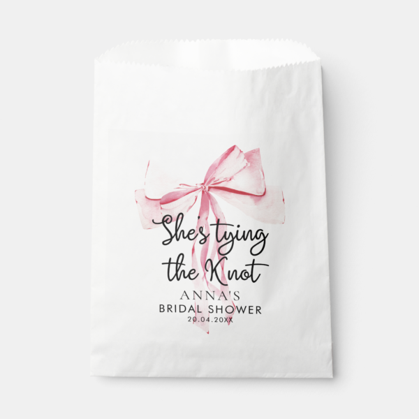 Tying The Knot Bridal Shower Favor Bag