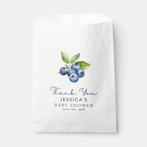 Sweet Blueberries Baby Shower Favor Bag